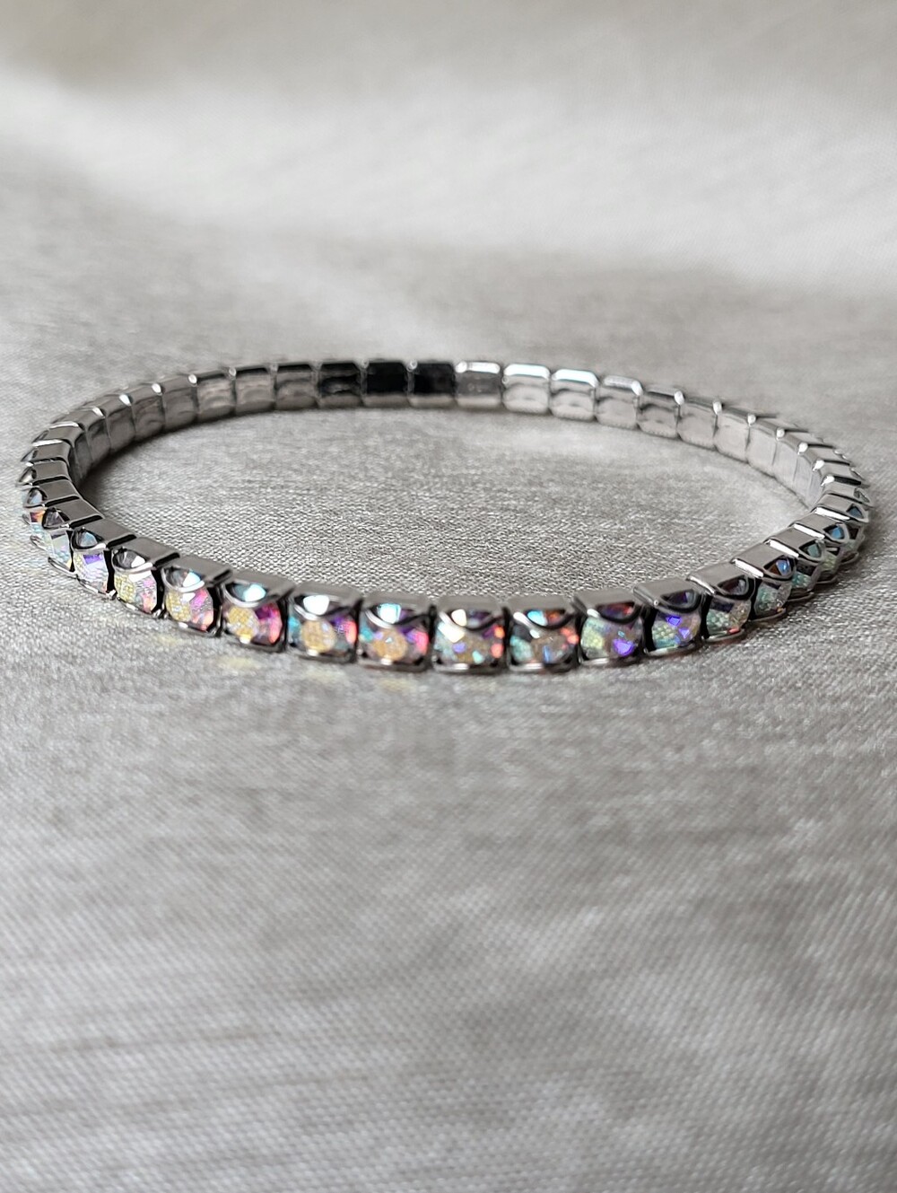 Touchstone Crystal by Swarovski Crystal Aurore Boreale Stretch Bracelet